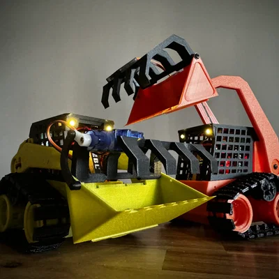 Xe Xúc Lật Điều Khiển Từ Xa (RC SkidSteer) V4.0 In 3D