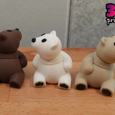 Mô hình Gấu con khớp cầu linh hoạt (Articulated Bear Cub Fidget)