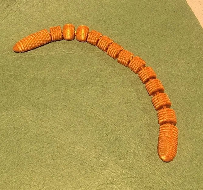 Mô hình chú giun đất khớp nối 3D linh hoạt cho người mê in 3D - Image 3