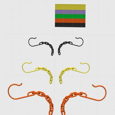 Tự in 3D trọn bộ hoa tai với móc treo kiểu Pháp và dây xích