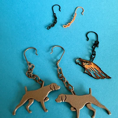 Tự in 3D trọn bộ hoa tai với móc treo kiểu Pháp và dây xích