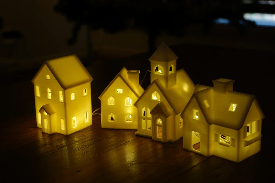 Bộ mô hình thị trấn Giáng sinh 3D lung linh với đèn LED - Image 1
