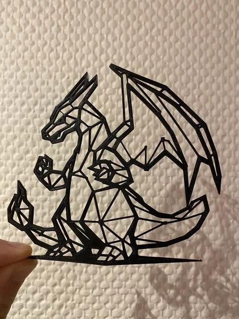 Mô hình rồng lửa Charizard thiết kế lưới hình học 3D độc đáo - Image 1