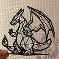 Mô hình rồng lửa Charizard thiết kế lưới hình học 3D độc đáo - Thumbnail 1