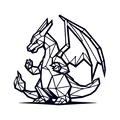 Mô hình rồng lửa Charizard thiết kế lưới hình học 3D độc đáo - Thumbnail 2