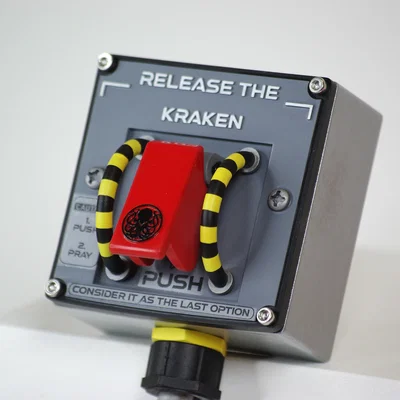 Mô hình hộp công tắc 3D phong cách hàng không Release the Kraken