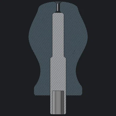 Tay cầm tua vít ngắn (Stubby Screwdriver) 60mm in 3D nhỏ gọn