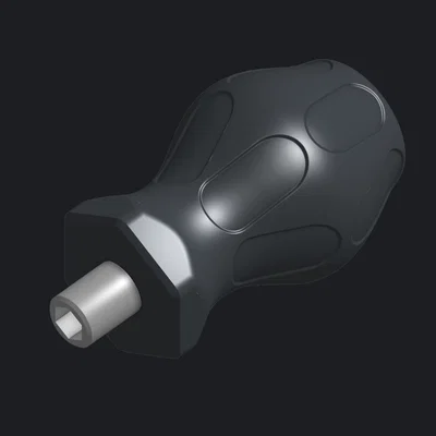 Tay cầm tua vít ngắn (Stubby Screwdriver) 60mm in 3D nhỏ gọn
