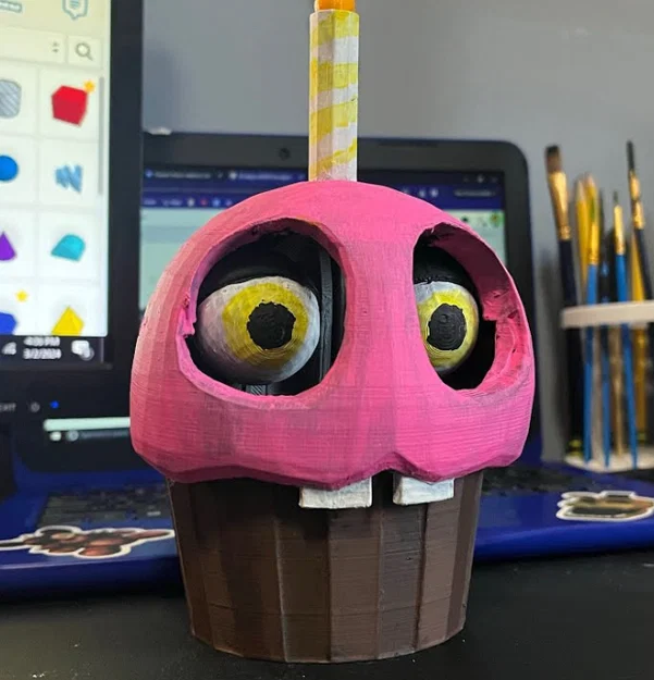 Mô hình 3D Mr. Cupcake (Carl) từ FNAF kèm khả năng lắp đèn - Image 1