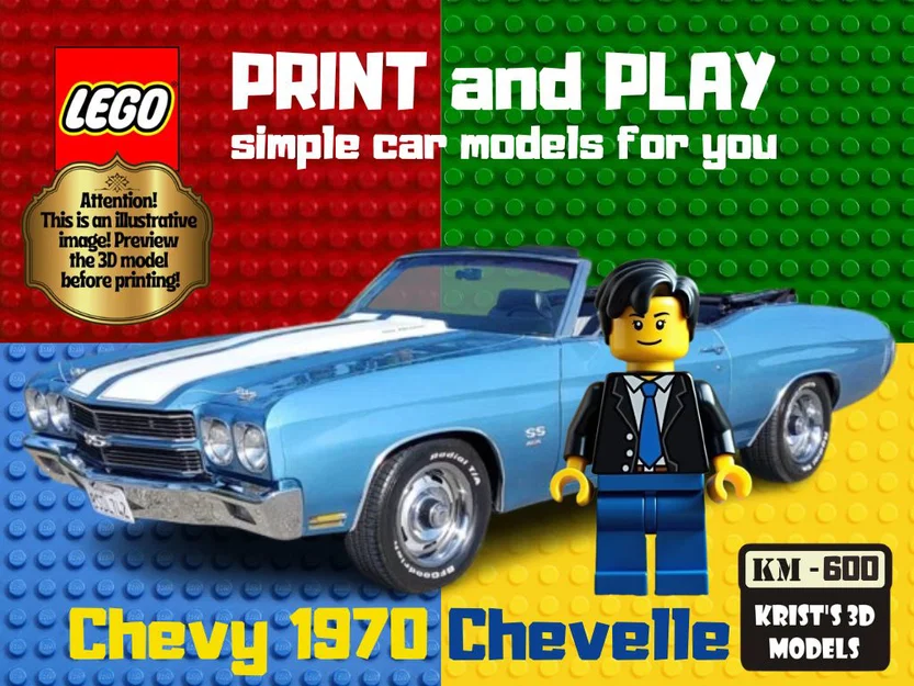 Mô hình xe Chevrolet 1970 Chevelle in 3D kết hợp LEGO cực đẹp - Image 1