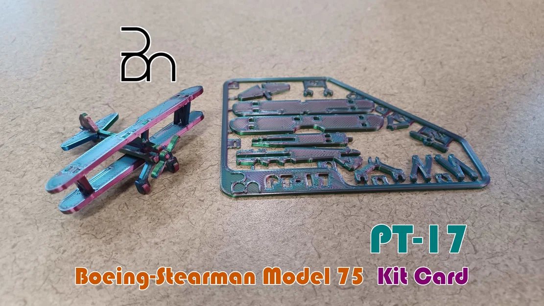 Mô hình lắp ráp Kit Card máy bay Stearman PT-17 - Image 1