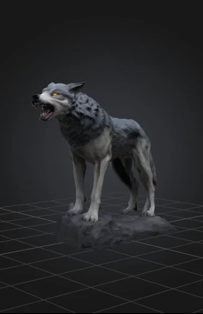 Mô hình tượng sói hú trăng độc đáo - Tác phẩm nghệ thuật 3D - Image 1