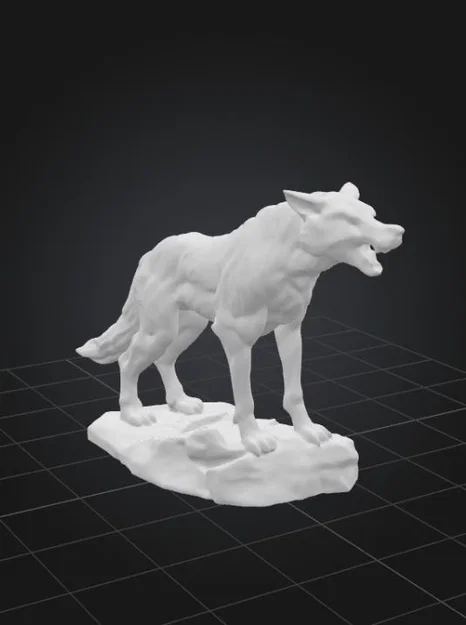 Mô hình tượng sói hú trăng độc đáo - Tác phẩm nghệ thuật 3D - Image 2