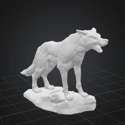 Mô hình tượng sói hú trăng độc đáo - Tác phẩm nghệ thuật 3D