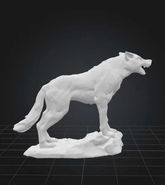 Mô hình tượng sói hú trăng độc đáo - Tác phẩm nghệ thuật 3D - Image 3
