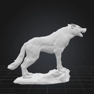 Mô hình tượng sói hú trăng độc đáo - Tác phẩm nghệ thuật 3D