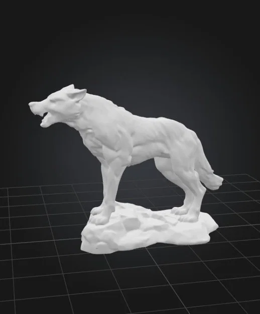 Mô hình tượng sói hú trăng độc đáo - Tác phẩm nghệ thuật 3D - Image 4