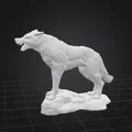 Mô hình tượng sói hú trăng độc đáo - Tác phẩm nghệ thuật 3D - Thumbnail 4