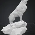 Mô hình tượng sói hú trăng độc đáo - Tác phẩm nghệ thuật 3D - Thumbnail 5