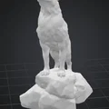 Mô hình tượng sói hú trăng độc đáo - Tác phẩm nghệ thuật 3D - Thumbnail 6