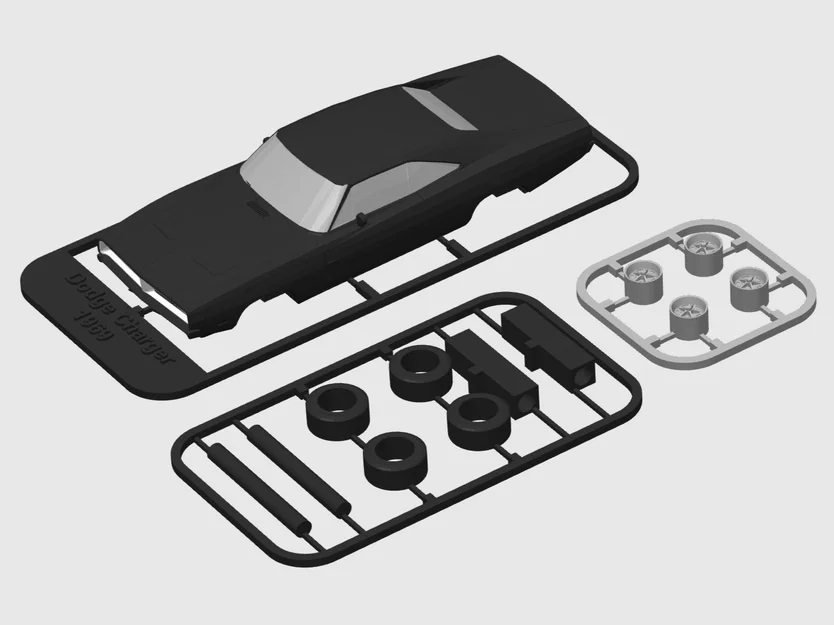 Mô hình kitcard Dodge Charger 1969 (bánh xe quay được) - Image 1