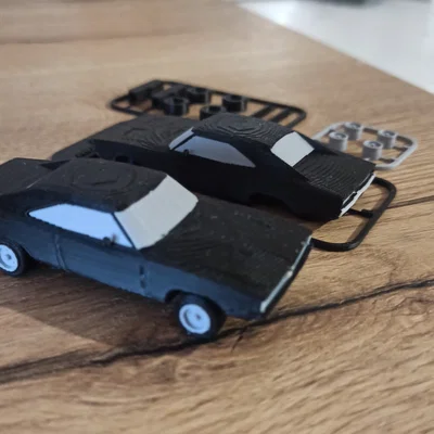 Mô hình kitcard Dodge Charger 1969 (bánh xe quay được)