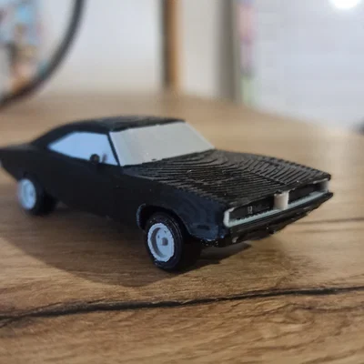 Mô hình kitcard Dodge Charger 1969 (bánh xe quay được)