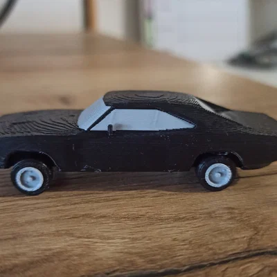 Mô hình kitcard Dodge Charger 1969 (bánh xe quay được)