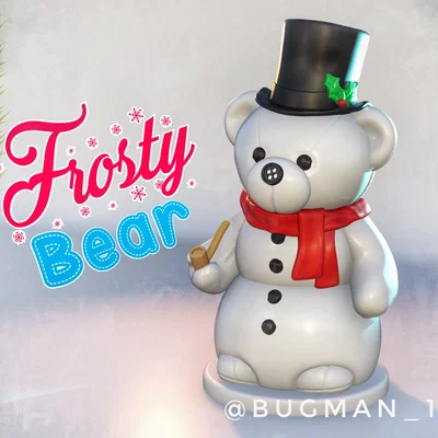 Mẫu in 3D chú gấu người tuyết Frosty Bear dễ thương