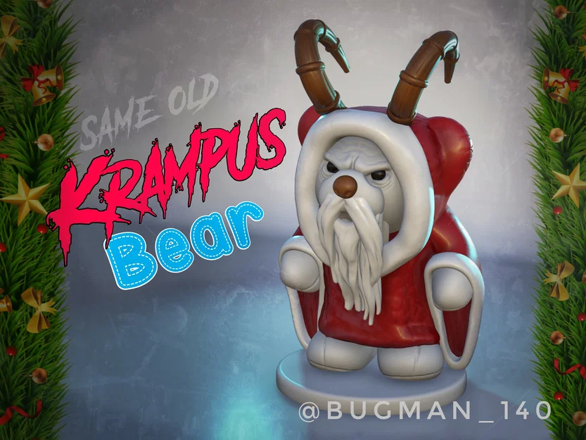 Mô hình Krampus Bear - Chú gấu phản diện ngày Giáng sinh - Image 1