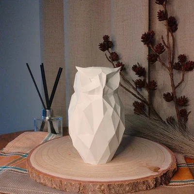 Owl Vase - Bình Hoa Hình Cú Phong Cách Geometric Hiện Đại