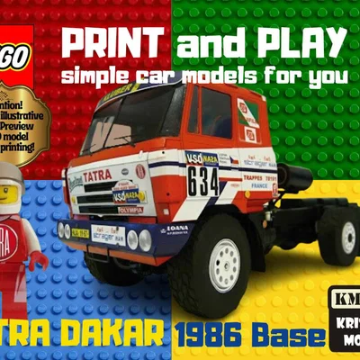 Mô hình khung xe tải Tatra Dakar 1986 tương thích LEGO cho in 3D