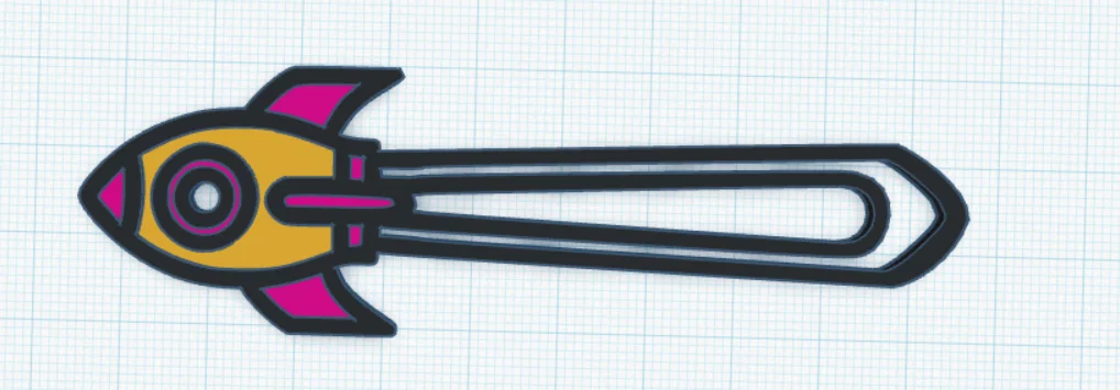 Mẫu in 3D kẹp sách hình tên lửa (Rocket Bookmark) nhỏ gọn, tiện lợi - Image 3