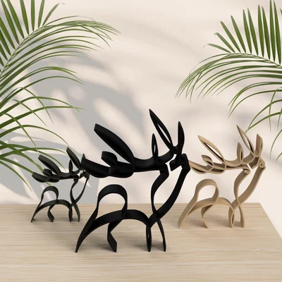 Mô hình nghệ thuật nai sừng tấm Moose One Line Art trang trí đẹp