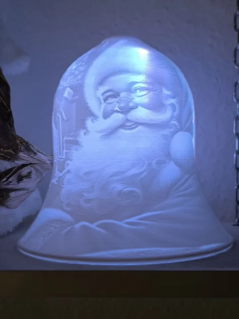 Mô hình Chuông Giáng Sinh Lithophane Ông Già Noel In 3D - Image 1