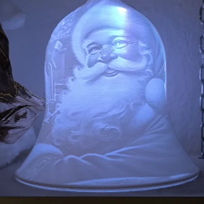 Mô hình Chuông Giáng Sinh Lithophane Ông Già Noel In 3D