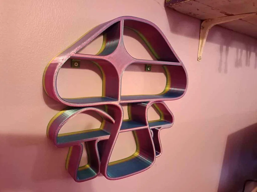 Kệ treo tường hình nấm 3D độc đáo trang trí nhà cửa - Image 1