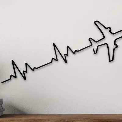 Mẫu tranh treo tường nghệ thuật hình máy bay nhịp tim 3D