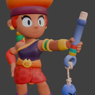 Mô hình 3D nhân vật Amber trong Brawl Stars để in 3D