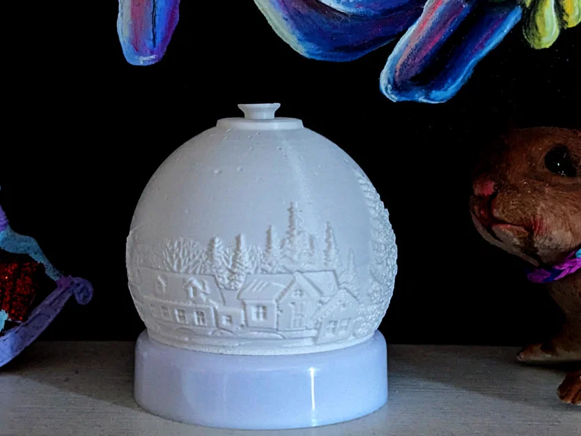 Đèn bàn Lithophane khung cảnh mùa đông - Image 2