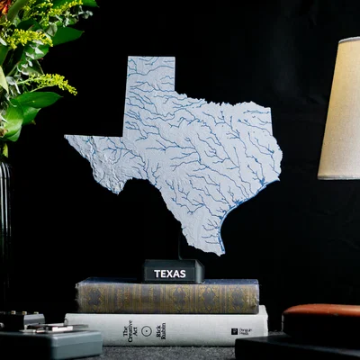Bản đồ địa hình Texas, USA (TX) kèm sông ngòi