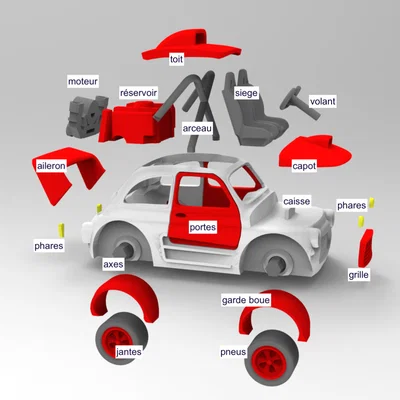 Mô hình xe đua Car V8: File in 3D độc đáo để tự lắp ráp