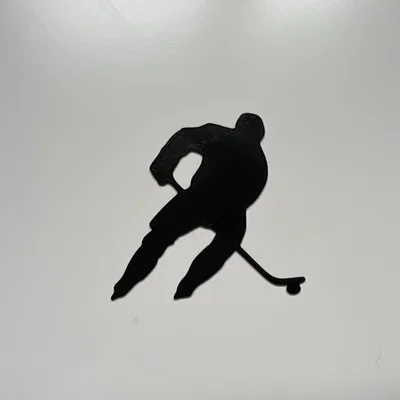 Mô hình trang trí tường hình cầu thủ Hockey phong cách 2D ấn tượng