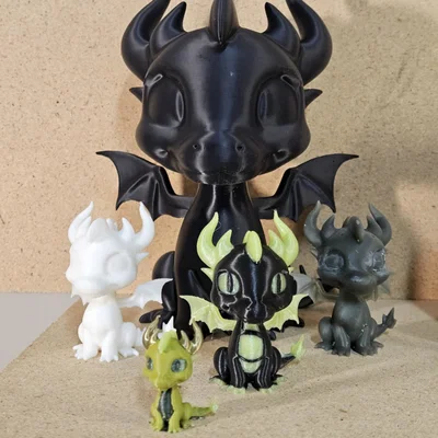 Mô hình in 3D rồng con Black Dragon dễ thương