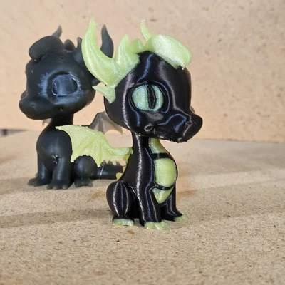 Mô hình in 3D rồng con Black Dragon dễ thương