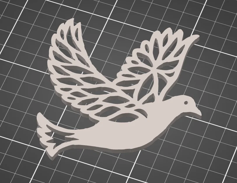 Mô hình 3D chim bồ câu trang trí Giáng sinh tinh tế - Image 2