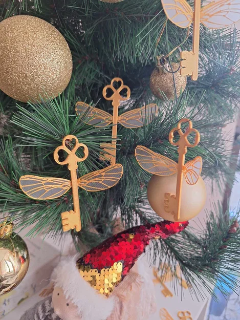 Đồ trang trí cây thông Noel Chìa khóa bay Harry Potter (hai màu, một đầu phun) - Image 1