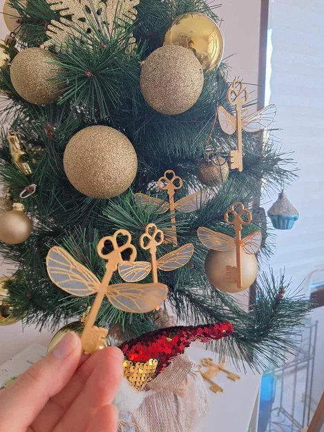 Đồ trang trí cây thông Noel Chìa khóa bay Harry Potter (hai màu, một đầu phun) - Image 2