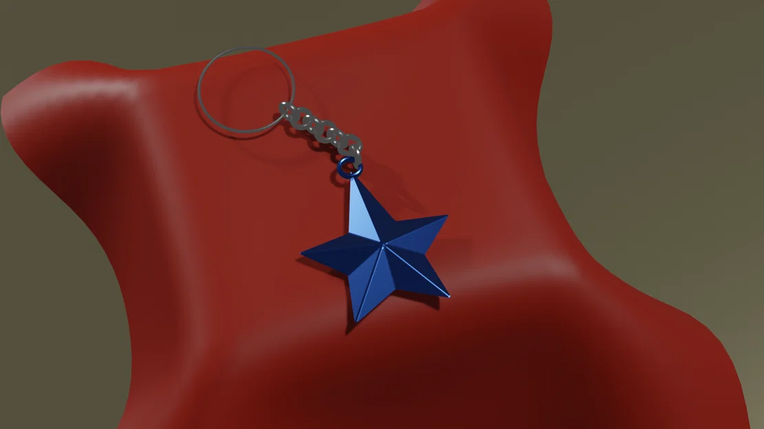 Mẫu móc khóa hình ngôi sao 3D (Star Keychain) xinh xắn - Image 1