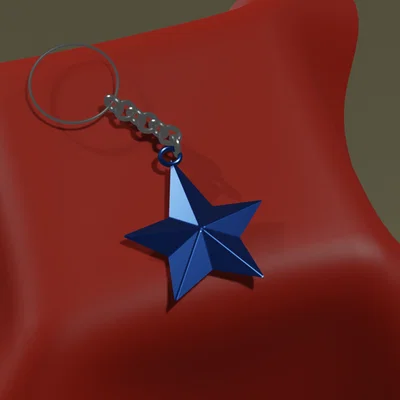 Mẫu móc khóa hình ngôi sao 3D (Star Keychain) xinh xắn